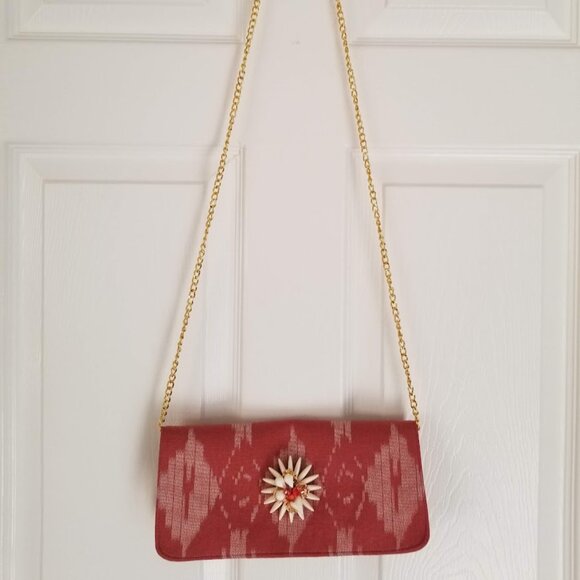 SHIRALEAH CHICAGO Small Pink Patterned Bag or Clutch Great for Fall Wedding - Picture 2 of 9